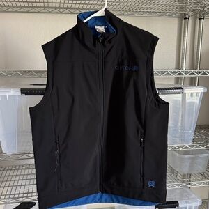 Cinch Black Vest with Blue Highlights